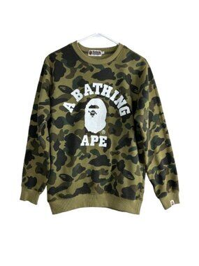 A Bathing Ape BAPE 1st Camo College Logo Crewneck Medium Fits Small Hypebeast